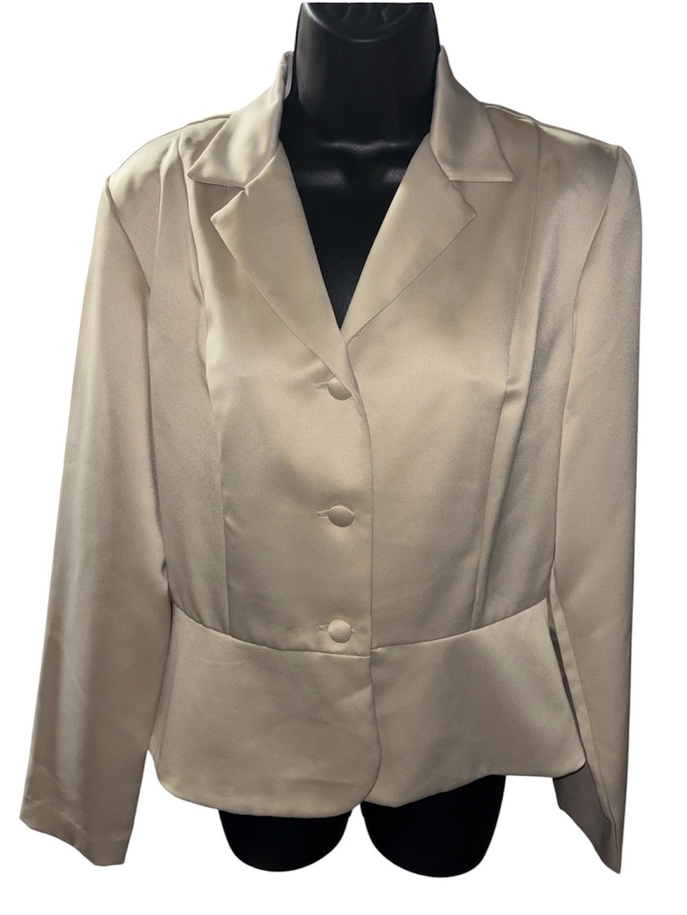 K STUDIO Peplum Champagne Blazer - Picture 2 of 4